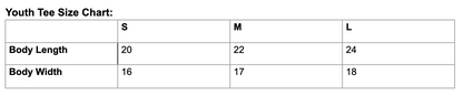 Youth Tee Sizing Guide